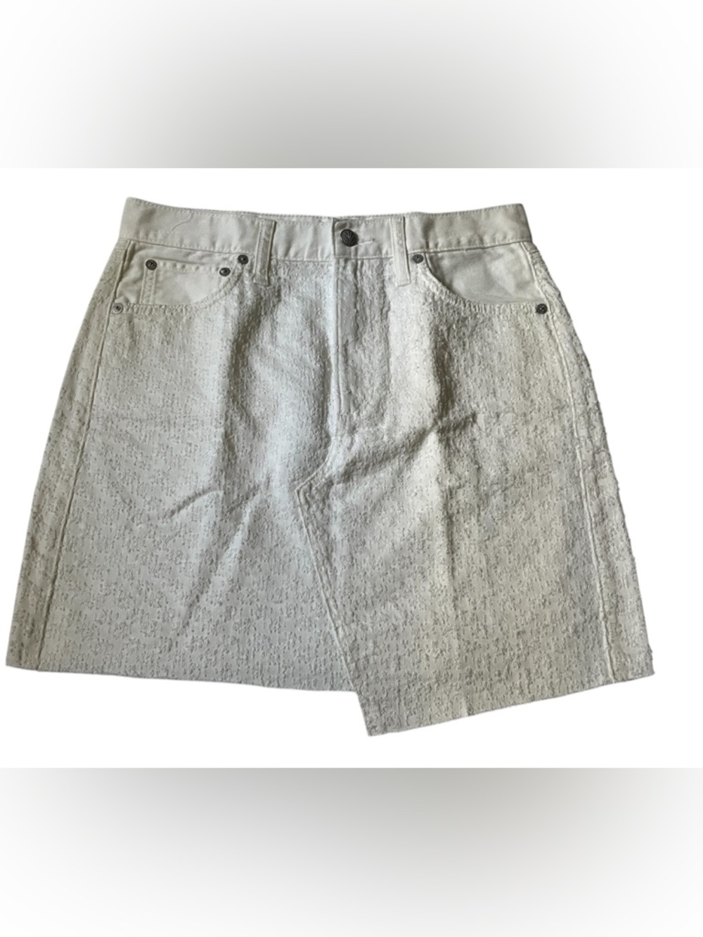 Rag & Bone Women's Textured white tweed Denim Skirt